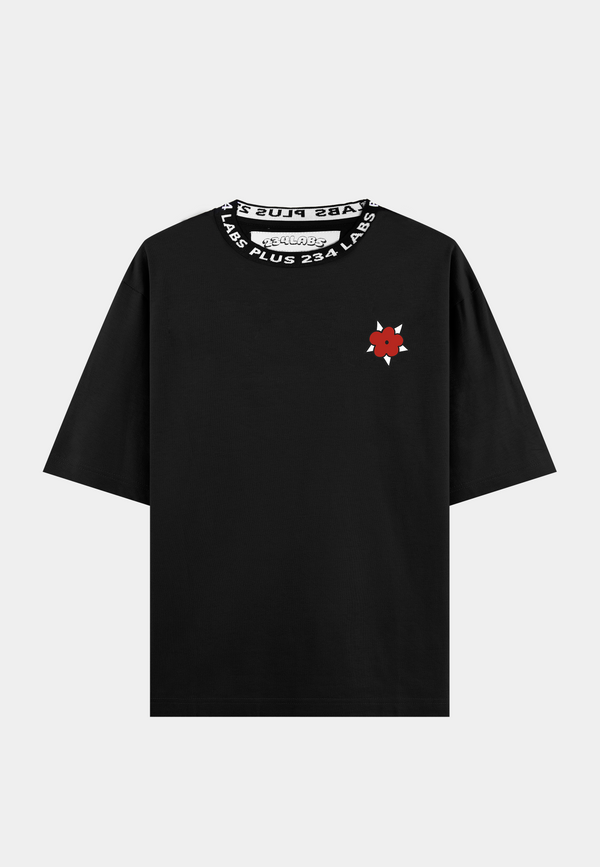 234Labs Rose Logo Neck T-shirt Black
