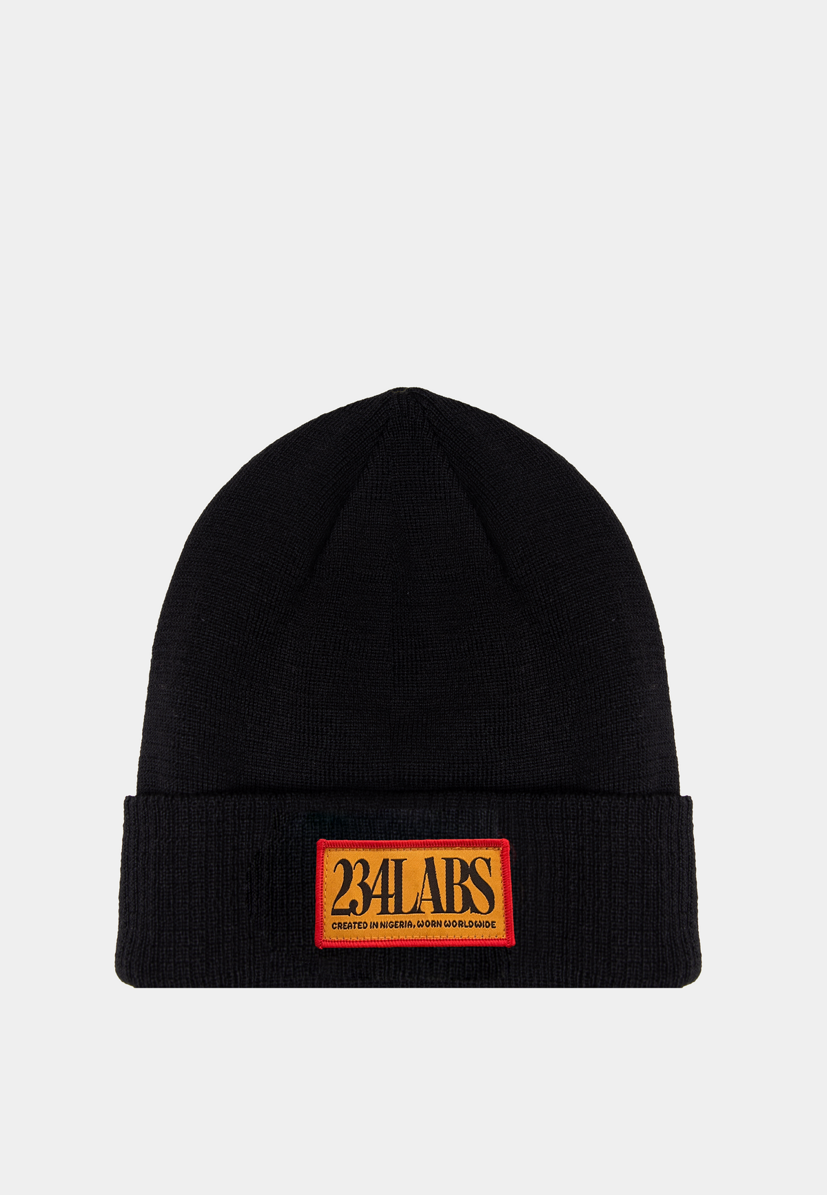 234Labs yellow patch logo beanie black